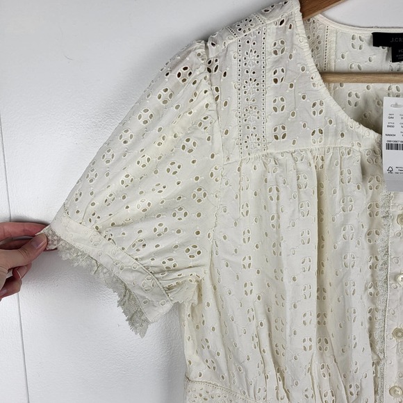 J. Crew White Eyelet Mini Dress - Picture 8 of 9